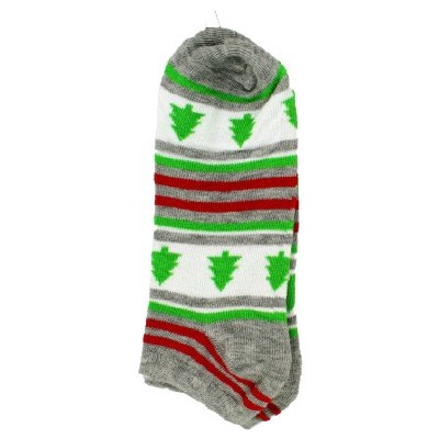 GREY STRIPED TREE ANKLE SOCKS WITH TREE