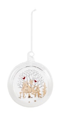 3D WHITE SCENE IN GLASS GLOBE