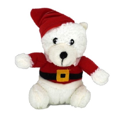 PLUSH POLAR BEAR IN SANTA SUIT
