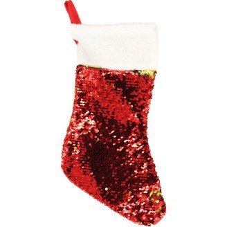 RED SEQUINED STOCKING