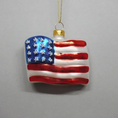 SMALL GLASS AMERICAN FLAG