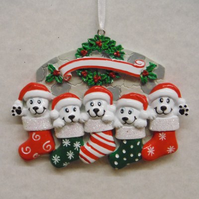 FAMILY OF 5 PUPPIES IN STOCKING