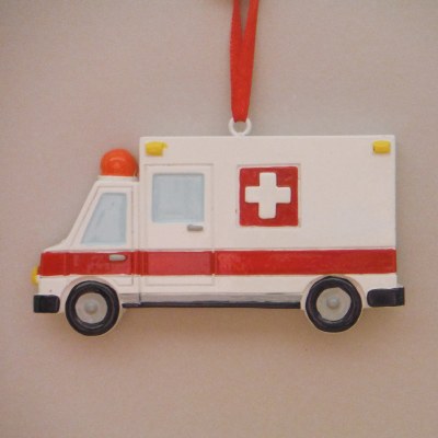 RED AND WHITE AMBULANCE
