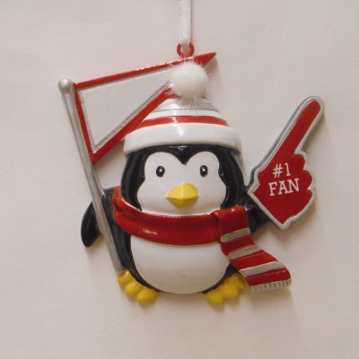 #1 FAN PENGUIN IN ORANGE AND RED