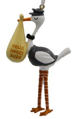 STORK CARRYING YELLOW BUNDLE
