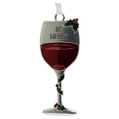 BE MERRY WINE GLASS
