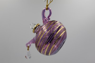 PURPLE SM SWIRL TEA POT GOLD