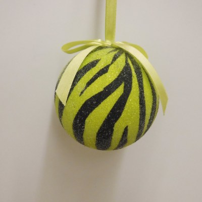 BLACK AND LIME GREEN STRIPED BALL