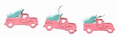 RED TRUCK WITH TREE GARLAND