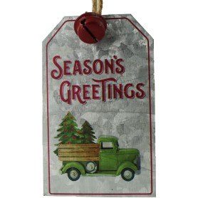 SEASONS GREETINGS METAL TAG