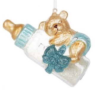 BLUE BABY BOTTLE SNOW FILLED
