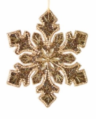 BEADED GREEN SNOWFLAKE