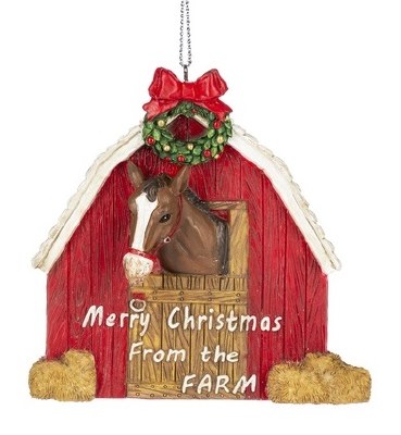 HORSE IN BARN