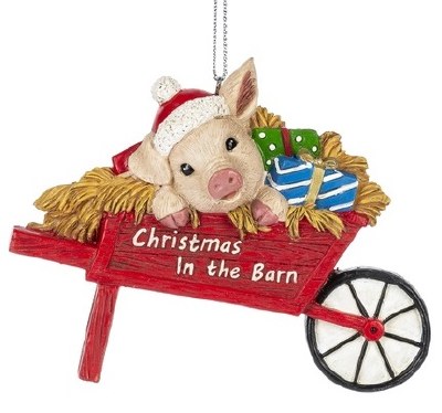 PIG IN WHEELBARROW