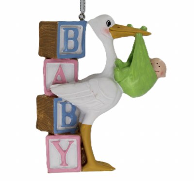 STORK CARRYING BABY