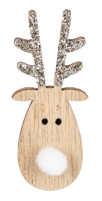 SILVER ANTLER  REINDEER HEAD