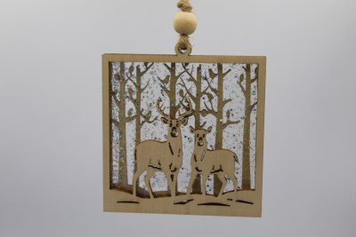 LAZOR CUT BROWN DEER SCENE