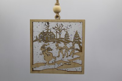 LAZOR CUT WINTER SCENE WITH CHILDREN