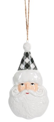 BLACK PLAID SANTA HEAD