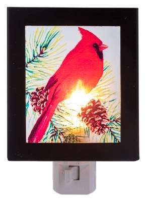 CARDINAL ON BRANCH NIGHT LIGHT