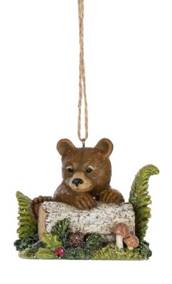 BEAR CUB ON LOG