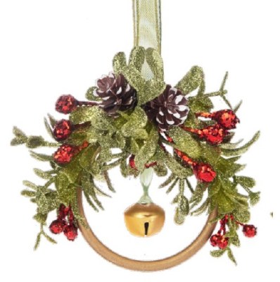 GOLD MISTLETOE BELL