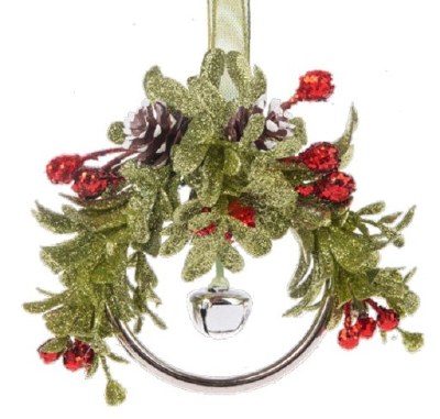 SILVER MISTLETOE BELL