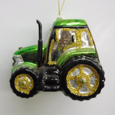 GLASS GREEN TRACTOR