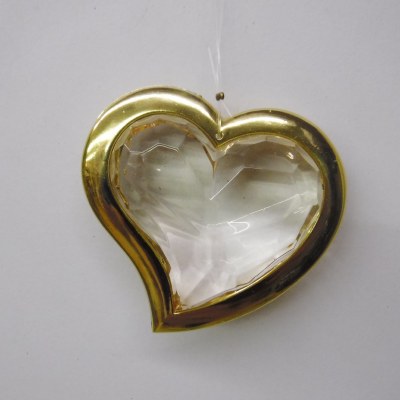 GLASS HEART TRIMMED IN GOLD