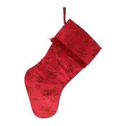 RED SATIN WITH GLITTER STOCKING