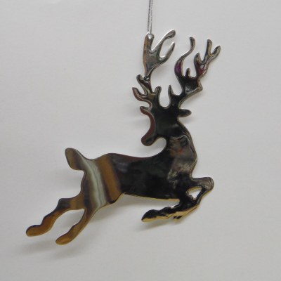 SILVER METAL DEER