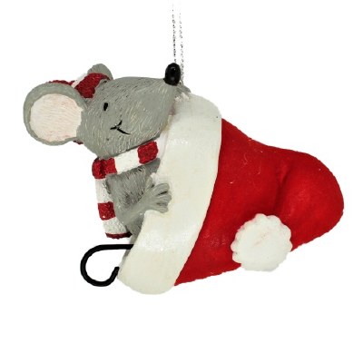 MOUSE IN SANTA HAT