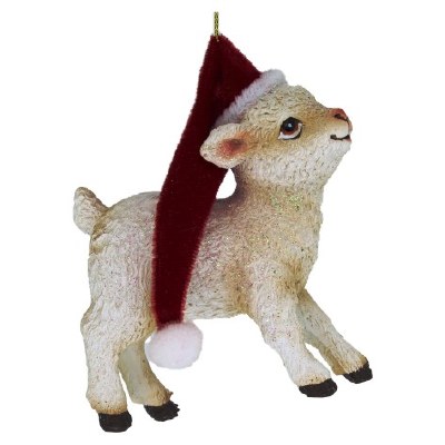 LAMB WITH SANTA HAT