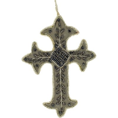 GREY CROSS WITH SEQUINS