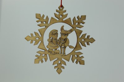 SANTA/DONKEY SNOWFLAKE