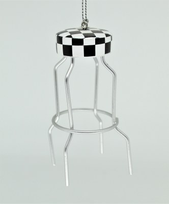 CHECKERED SEAT BAR STOOL