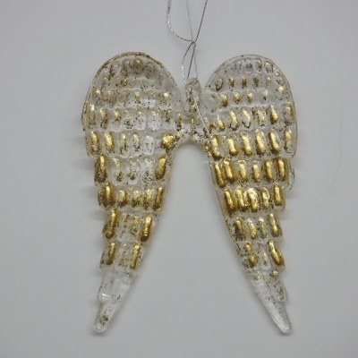 CLEAR ANGEL WINGS TRIMMED IN GOLD