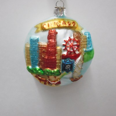 CHICAGO GLASS ORN
