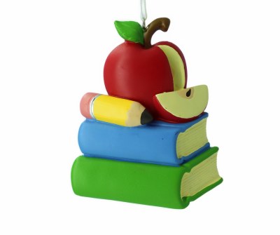 BOOKS WITH APPLE AND PENCIL