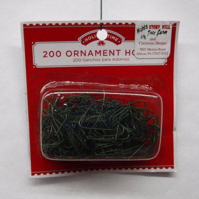 200 GREEN ORNAMENT HOOKS