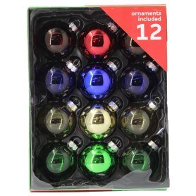 12CT MULTI COLOR GLASS BALL SET