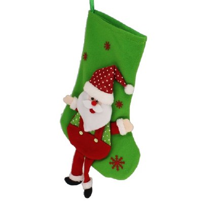 GREEN  SANTA CLAUSE STOCKING