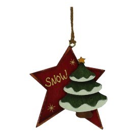 TREE ON STAR - SNOW