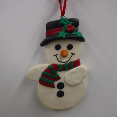 FLAT CLAYDOUGH SNOWMAN