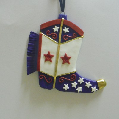 WESTER RED WHITE AND BLUE BOOT