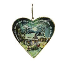 WINTER SCENE ON METAL HEART