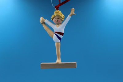 GIRL GYMNASTICS BLONE HAIR