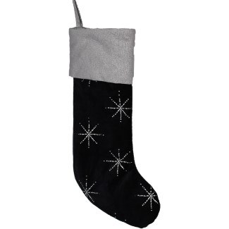 SILVER SNWFLK STOCKING