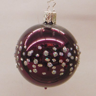 BERRY SHINY DOTTED BALL 6CM INGE GLAS