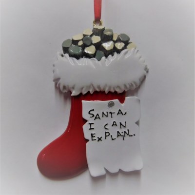 RED STOCKING "SANTA I CAN EXPLAIN"